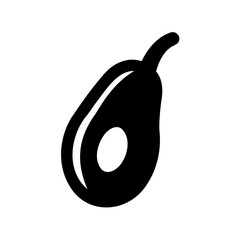 Simple silhouette illustration of a healthy and nutritious avocado fruit with seed