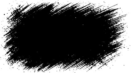 Abstract black brush stroke texture. Ideal for backgrounds, overlays, design elements, or adding a distressed effect. Vector illustration.