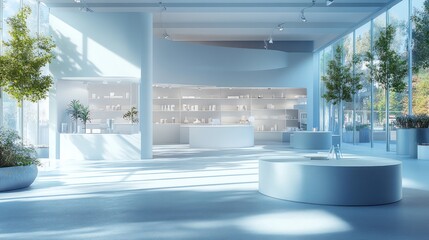 Modern light-filled interior shop