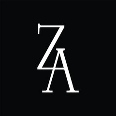 Initial letter ZA logo design 

