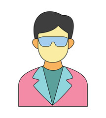 Modern Male Avatar with Sunglasses and Jacket Icon