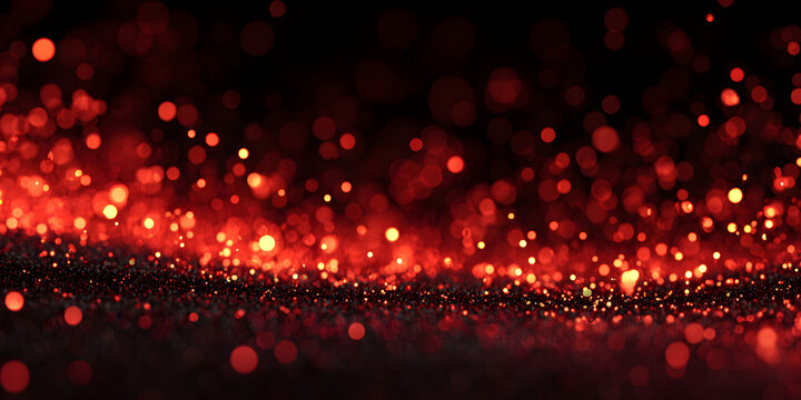 red glow particle abstract bokeh background - Powered by Adobe