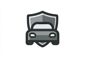 Obraz premium Simple illustration of a car protected by a shield.