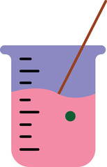 Colorful Flat Design Beaker for Chemistry and Science Experiments