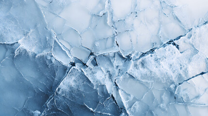 abstract frozen glass surface with cracked ice fractals in pale blue light detailed winter texture