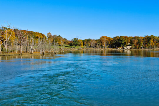 Autumn landscape of World&rsquo;s End Hingham MA USA