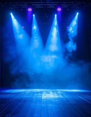 Empty stage lit by spotlights (2)