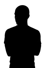 Left Profile Silhouette of Bald Man on Dark Gradient Background