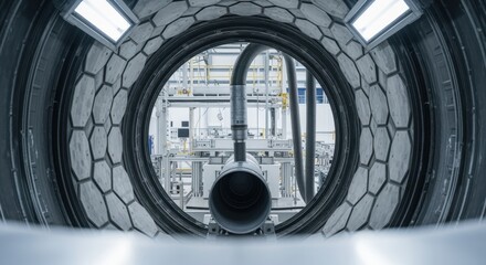 Heatresistant lining inside vacuum silo designed for safe solidrocket motor propellant casting under controlled aerospace conditions.