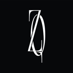 Initial letter ZQ logo design 
