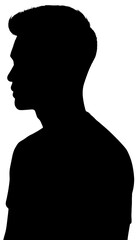 Silhouette Profile of Short Hair Man on Dark Gray Gradient