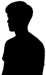Young Male Profile Silhouette � Minimalist Side View with Soft Grey Gradient
