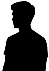 Young Male Silhouette � Side Profile with Soft Beige-Green Gradient Background