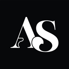 Initial letter AS logo design 
