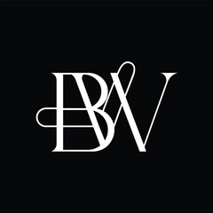 Initial letter BW logo design 

