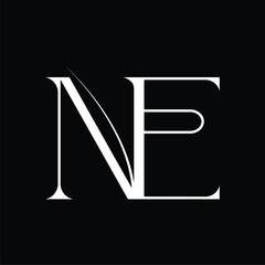 Initial letter NE logo design 

