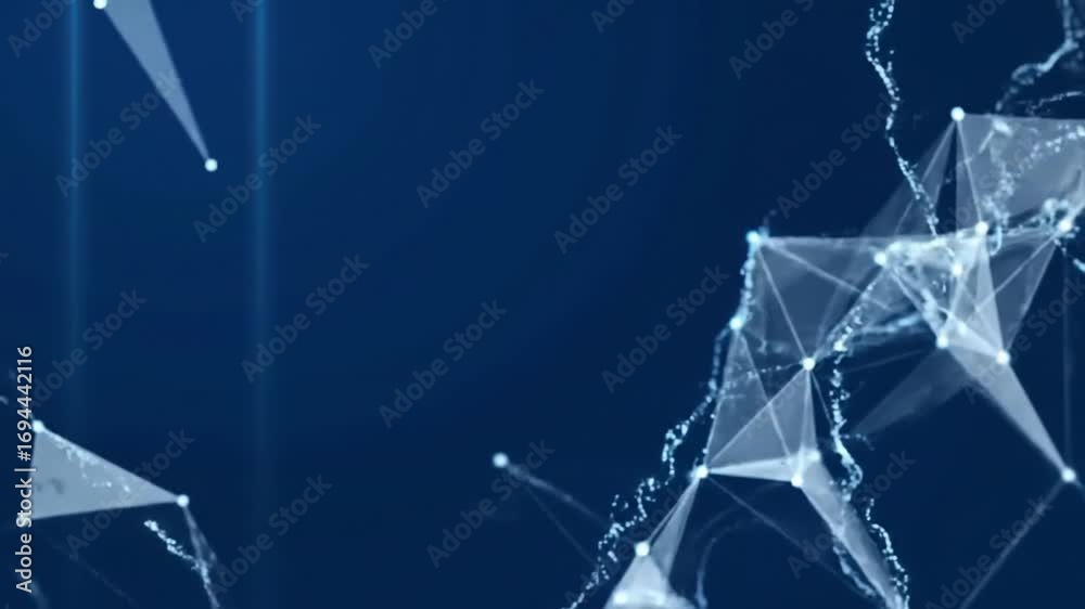 Wall mural Abstract digital network of connected points with blue background