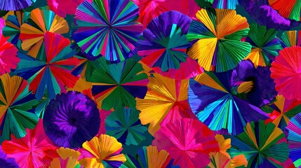 Vibrant Floral Display of Poppies in Full Bloom Under Soft Sunlight a Garden of Colorful Flowers