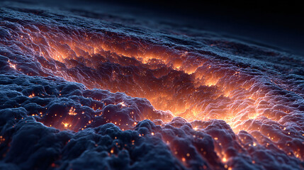 Microscopic dreamlike view inside a cell, with mitochondria as tiny glowing power plants recharging at night.