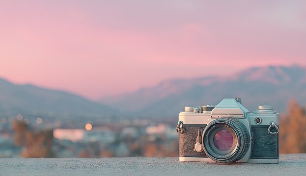 Analog Camera at Sunset - Powered by Adobe