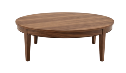 Round Wooden Coffee Table Isolated Cutout Transparent PNG
