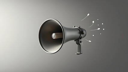 A vintage-style megaphone with abstract sound waves, representing communication and retro aesthetics.