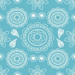 Oriental classic light blue and white ornament