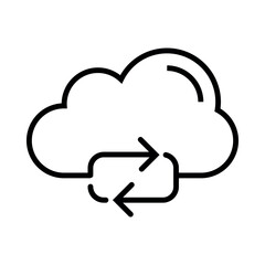 Cloud sync arrows icon data transfer