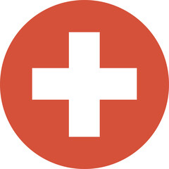 Switzerland National flag. Flag of Switzerland icon. National circle Switzerland flag. Swiss round flag.