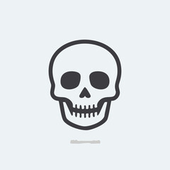 Dark gray skull graphic on light gray background icon