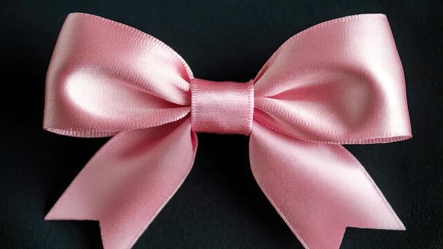 A close-up shot of a pink bow tied on a black shirt, perfect for capturing attention or adding a pop of color to any scene
