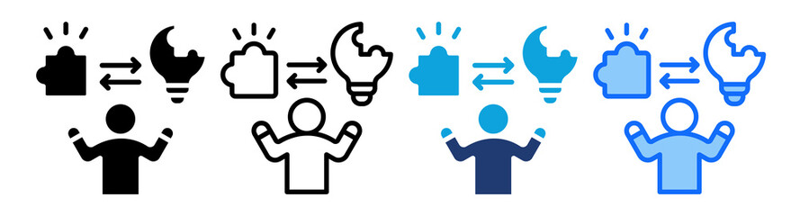 Problem Solving icon Multi Style Vector Illustration