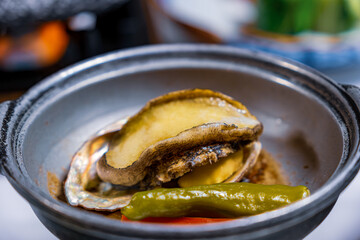 【#旅館】鮑の踊り焼き