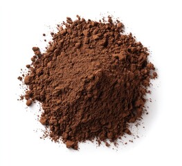 Dark brown cocoa powder pile on white (1)