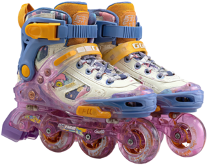 Inline Roller Skates for Children Age Two to Six PNG on transparent background