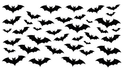 Naklejka premium flying bats silhouettes