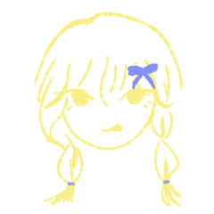 colorful girl doodle with accessories