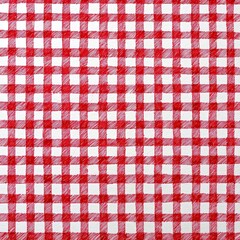 Classic red and white checkered gingham pattern textile design for picnic tablecloth or fabric background