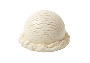 Savor the Simplicity of a Vanilla Ice Cream Scoop A Classic Frozen Treat Showcasing Smooth Texture and Creamy Delight on a Transparent Backdrop