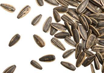 Isolated Sunflower Seeds Pile with Transparent Background, Cutout Natural Snack Food PNG