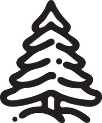An abstract, paper vector Christmas tree with a golden star, celebrating the winter holiday season with a festive design