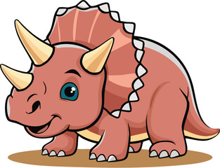 Naklejka premium Cartoon Dinosaur Clipart Cute Prehistoric Animal Illustration