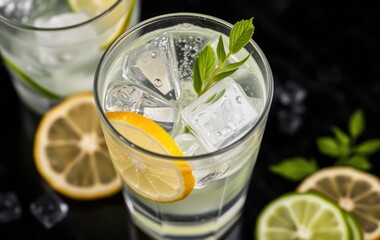 Refreshing Lemon and Lime Infused Sparkling Water Drink
