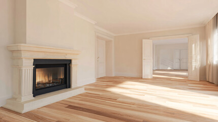 Interior renovation progress comparison, showing a simple room transformation with ambient lighting.