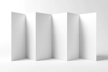 Four Fold Brochure Template. Blank Leaflet Presentation Design with Vertical Double Gate Fold and Four Panels