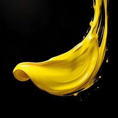 yellow paint on black background