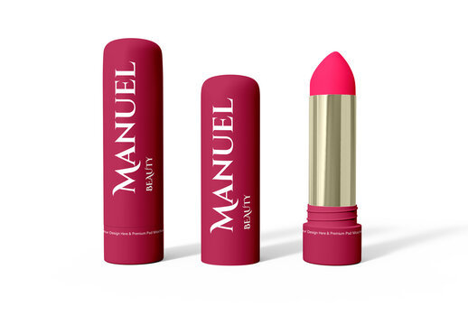 Editable Lipstick Mockup for Packaging & Branding
