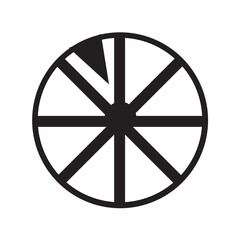 Obraz premium Circle wheel with segments line icon