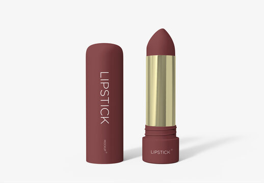 Cosmetic Tube Lipstick Packaging Mockup