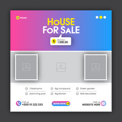 Real estate social media post web banner design template
